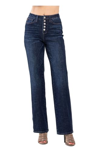 Judy Blue Women's High Waist Button-Fly Straight Jeans, 88598
