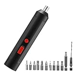 Cacciavite Elettrico 800 mAh - Cacciavite Senza Fili 5W in ABS con 12 Inserti | Mini Trapano Elettrico Ricaricabile USB 180 RPM, Ideale per Assemblare Mobili & Lavori Fai-da-Te