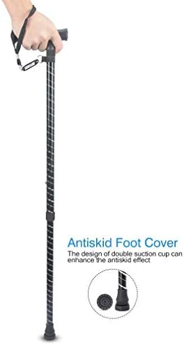 Adjustable Crutches Dexterous Aluminum Alloy Crutch Old People Non Slip Walking Canes with LED Light Multifunction Safe in Crutches
