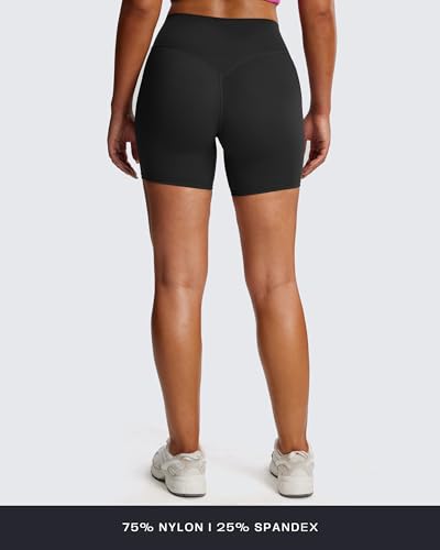 Aoxjox Breeze Workout Biker Shorts for Women Tummy Control High Waisted Exercise Athletic Gym Running Yoga Short 6" 5