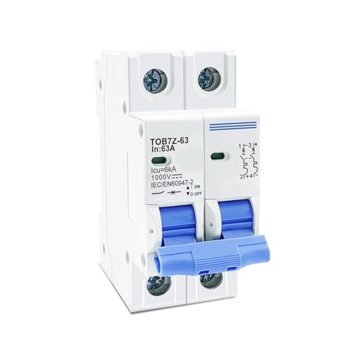 MCB de CC para PV y disyuntor solar mini de 2 polos 1000V para energía fotovoltaica
