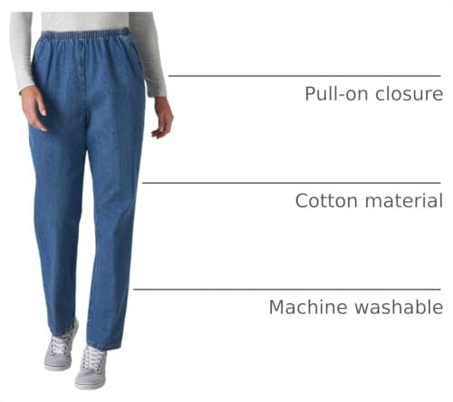 Image of Chic Classic Collection Women's Cotton Pull-on Pant with Elastic Waist
