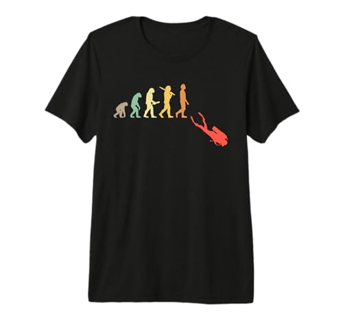 Plongée Évolution Rétro Cadeau pour Plongeurs T-Shirt Haut de Gamme