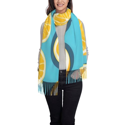Écharpe tendance imprimé citron le cadeau idéal en taille unique