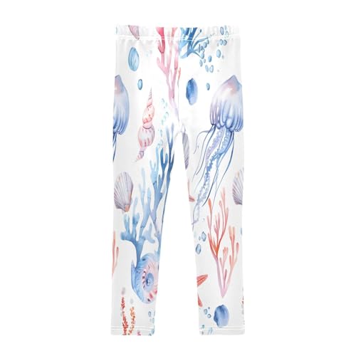 Bolaz Toddler Girls Leggings Printed Yoga Pants Leggings Jellyfish Seahorse Shells for Kids2