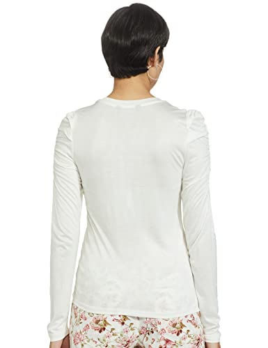Image of Marks & Spencer Womens Solid Viscose Crew Neck Regular Fit Long Sleeve Top