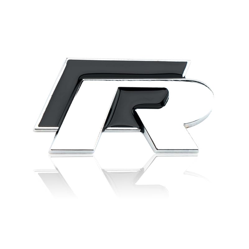 SANTUO3D Metal Logo Decals Car Trunk Rear Sticker - Black VW Badge Logo Plate for Passat Golf R, Front Grille Bumper Emblem, Auto Accessories Car Logo Stickers for Exterior Styling