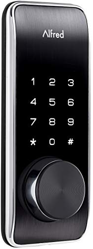Image of Alfred DB2-B Smart Door Lock Deadbolt Touchscreen Keypad, Pin Code + Key Entry + Bluetooth, Up to 20 Pin Codes (Chrome)