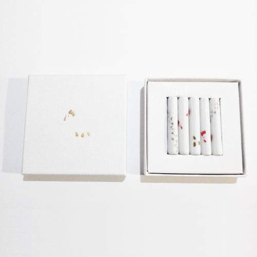 東屋 干支 箸置き 酉 とり 5本セット (赤絵・金彩) 化粧箱入り