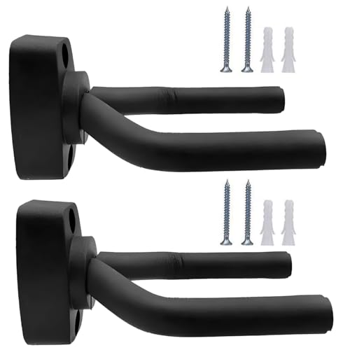 Tioamy Soporte Pared Guitarra 2 Piezas Oporte de Guitarra Guitar Hanger Hakenhalter Wandhalterung Colgador de Guitarra Eléctrica Acustica Tamaño Ajustable Para Colgar Guitarra en Pared o Perchero