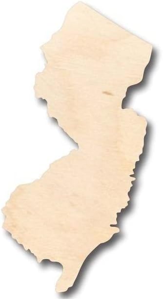Unfinished Wood New Jersey Shape State Craft up to 46" DIY 16" / 3/4"
