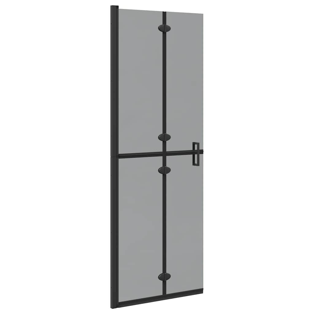 Parete doccia Walk-In nera, 70 x 6,5 x 190 cm, box doccia pieghevole in alluminio e vetro di sicurezza, design salvaspazio per bagni moderni