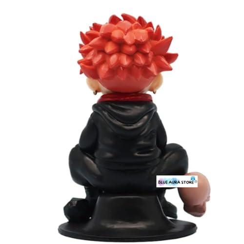Image of Blue Aura Yuji Itadori Action Figure Height-12cm Collectible Multicolour PVC | Yu-ji Sitting AI Version
