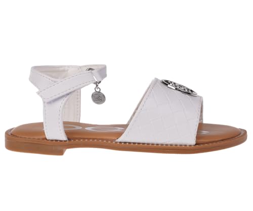 Image of bebe Girls' Sandals - Trendy Flat Designs with Rhinestones, Puffy Straps, Embossed Details and Charms for Toddlers /Little Kids /Big Kids