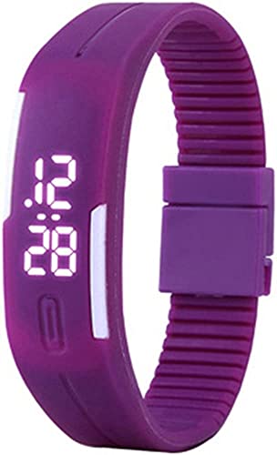 腕時計ウォッチデジタル表示多機能スポーツウォッチランニングウォッチ防水用LEDライト付き誕生日プレゼント入学祝い腕時計キッズ腕時計軽量簡潔省エネ(パープル)