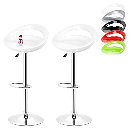 Pack de 2 Taburete de Bar con Respaldo Sintético Taburetes Alto Cocina Regulable en Altura Taburete Giratorio Sillas Bar Taburete de Escritorio ,Silla de café Silla de barbero,43 * 43 * (81-101) cm