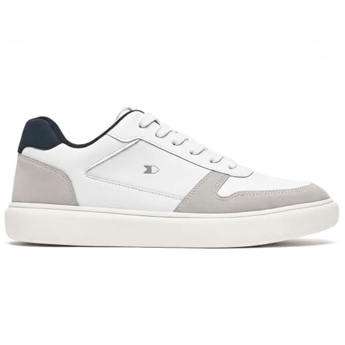 Tênis Sapatenis Masculino Sandrini Evoke Lite Couro (Branco, Cinza e Marinho, BR, Adulto, Numérico, 42)