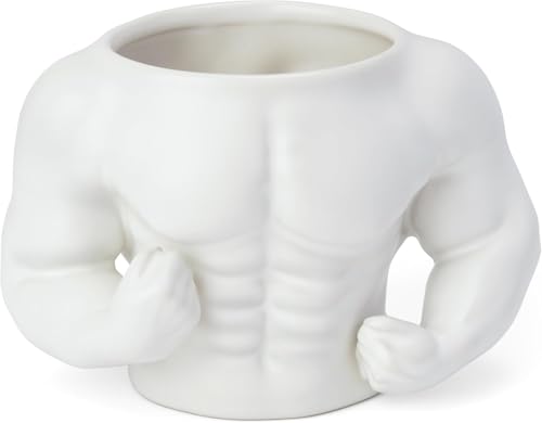 Tuoservo Taza de café muscular 3D, gimnasio muscular, entrenamiento, fitness, Little Miss Weights Diet, divertidas tazas de café de humor, taza de cerámica novedosa para mujeres y hombres, amantes del