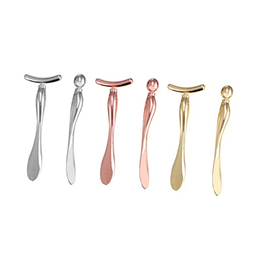 PACKOVE 6 Piezas palo de masaje para ojos facial palos de masaje crema para los ojos profesional masajeador de ojos cara de ojo cuchara de Aleación de zinc