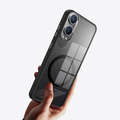 Image of KARWAN Translucent Hybrid Back Case Cover Compatible with Oneplus Nord CE 4 Lite Shockproof Case with Camera Protection, N52 Magnet Cover Case with Magnetic MagEaze Wireless Charging Cover (Black)