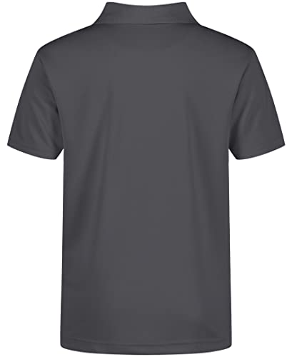 Image of Nautica Boys' School Uniform Short Sleeve Polo Shirt, Button Closure, Moisture Wicking Performance Material