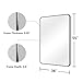 Koonmi Bathroom Mirror, 36X55 Brushed Black Rectangle Wall Mirror, HD Tempered Glass, Anti-Rust Frame Vanity Mirror, Rounded Rectangle Mirror for Restroom, Bedroom, Hangs Horizontal or Vertical