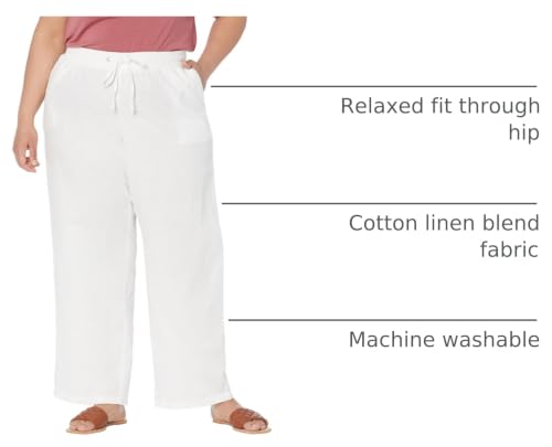 Image of Amazon Essentials Women's Linen Blend Drawstring Relaxed Fit Wide Leg Pants (Available in Plus Size)