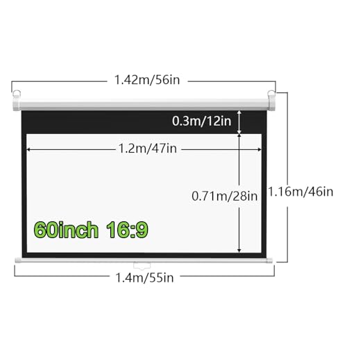 Pantalla de proyector manual 60 pulgadas 16:9 miniatura 7