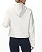 THE GYM PEOPLE Women’s Hoodies Half Zip Long Sleeve Fleece Crop Pullover Sweatshirts with Pockets Thumb Hole Off-white