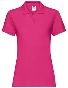 Fruit of the Loom Premium Polo Lady-Fit Damen Polo-Shirt, Größe:L, Farbe:Fuchsia