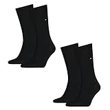 TOMMY HILFIGER Herren Classic Casual Business Socken 4er Pack (black / black, 43-46)