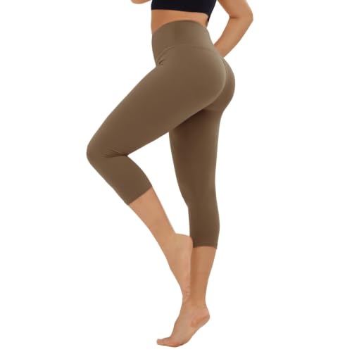 Image of TNNZEET High Waisted Leggings for Women - No See Through Tummy Control Cycling Workout Yoga Pants with Pockets Reg & Plus