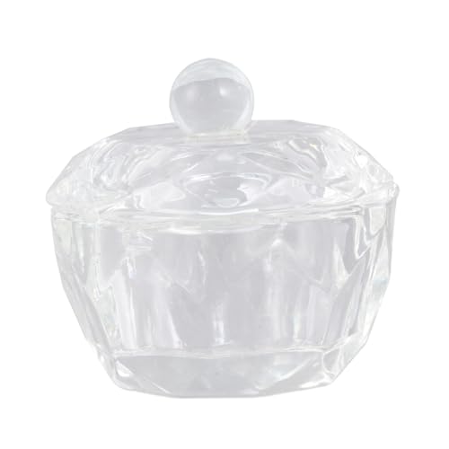 Healeved 2個美甲用水晶カップ 液容器 蓋付き八角形カップ ネイルアート用