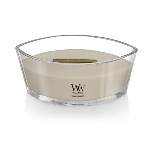 Woodwick Ellipse Scented Candle, Tonka & Almond Milk, 16oz - Up to 50 Hours Burn Time