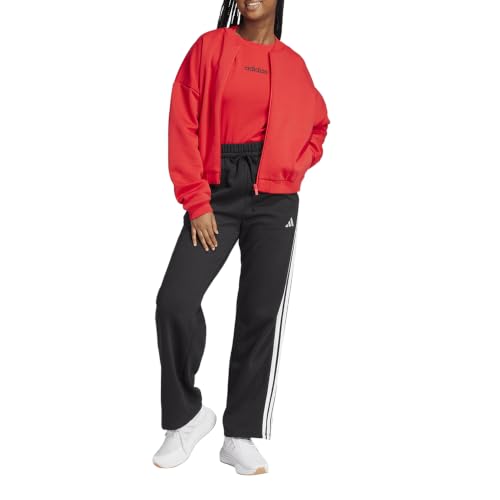 adidas Womens Essentials 3-Stripes Open-Hem Fleece Joggers Casual - Black - Size L - image 5