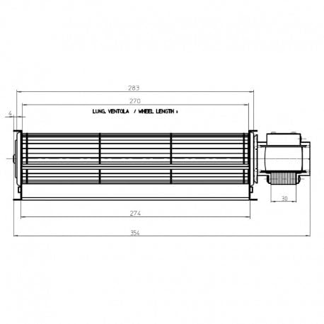 Recambistufeapellet tangencial 270 x 40 mm DX Fergas 4M5106 A.TEMP 113514