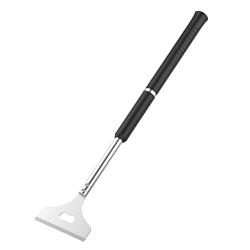 TANiCOO Extra langer Grillschaber, Grillreinigungsschaber mit 40,6 cm 5 Griffen, robuster Edelstahl-Grillschaber, flache Grill-Zubehör, Reinigungsset für Innen- und Außenbereich Cover