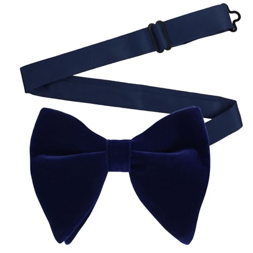 Image of Alizeal Velvet Pre-tied Adjustable Bow Tie for Men Oversize Formal Solid Tuxedo Bowtie