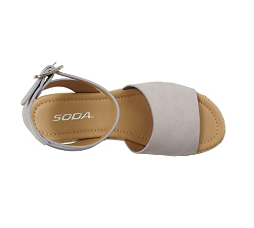 Image of Soda Topic Open Toe Buckle Ankle Strap Espadrilles Flatform Wedge Casual Sandal