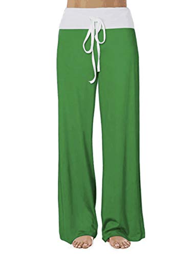 Image of iChunhua Women's Comfy Stretch Floral Print Drawstring Palazzo Wide Leg Lounge Pant