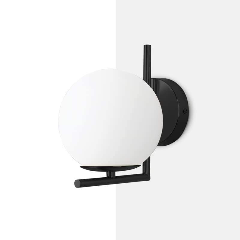 Lámpara de pared salón comedor y dormitorio E27 G45 aplique de pared cristal opalino