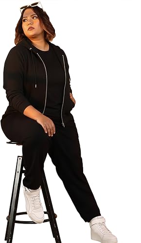 Image of Elite soul Women's Plus Size Zipper Hoodie | Front Zip Full Sleeve Hooded Sweatshirt | Casual Zipper Jacket | XL, 2XL, 3XL, 4XL, 5XL, 6XL
