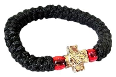 Iconsgr Handmade Christian Orthodox Greek Chotki, Komboskoini,prayer Rope Black Flexible / 22