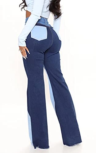 BestGirl Women's Baggy Jeans Pull On Stretchy Loose High Waisted Wide Leg Denim Pants Y2K 90s4