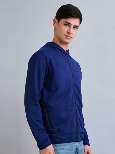 Image of Park Avenue Men Slim Fit Solid Pattern Cotton Polyester Blend Full Sleeve Rib Neck Casual Sweatshirt