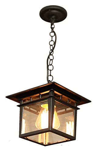 Chandelier de villa retro noir YLLLLC suspension etanche en fer forge pour plafond