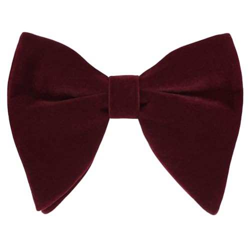 Image of Alizeal Velvet Pre-tied Adjustable Bow Tie for Men Oversize Formal Solid Tuxedo Bowtie