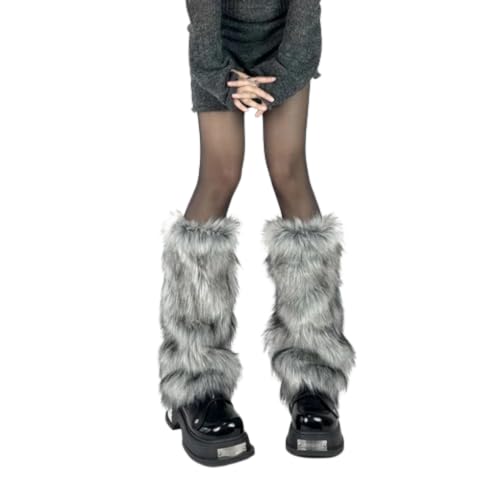 Therian Leg Warmer Therian Stuff Wolf Fur Leg Warmers Y2k Winter Furry Gothic Punk Hiphop Stockings