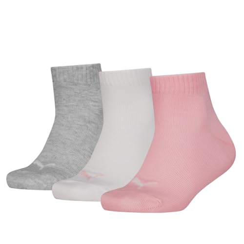 PUMA Quarter 3p, Calzini Unisex - Bambini e ragazzi, Rose Water - New, 23-26