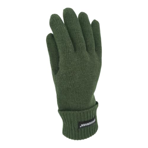 Image of BRUCERIVER Men's Pure Wool Knitted Gloves | Insulated Fleece Lining